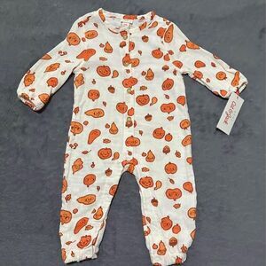 NEW Cat & Jack Adorable Unisex Baby Fall Print Long Sleeve Romper